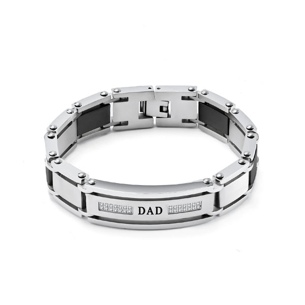 Customizable diamond-encrusted titanium steel bracelet